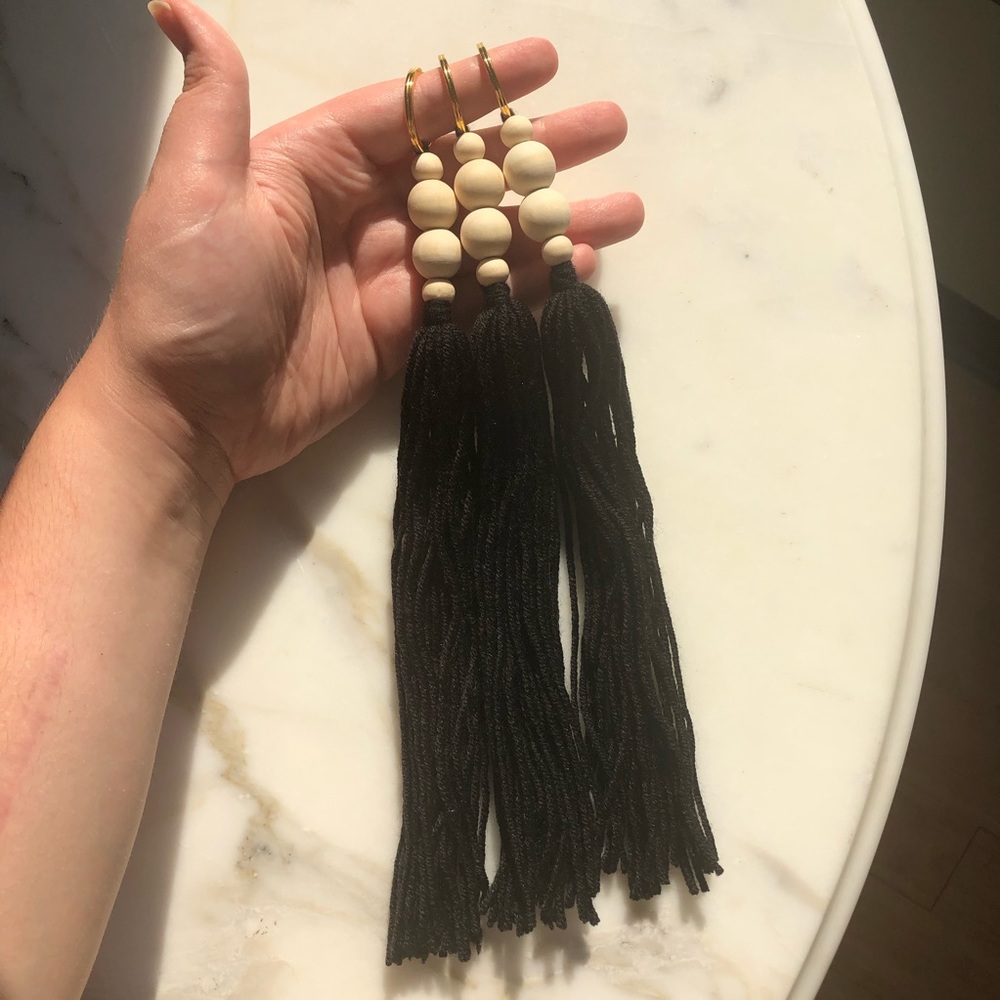 HANDMADE Black Tassel Keychain